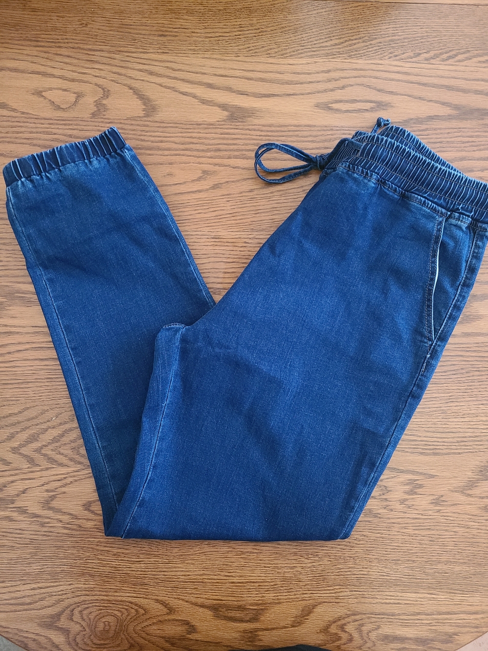 Elastic Waist Blue Denim Jogger Jeans NWOT Boutique